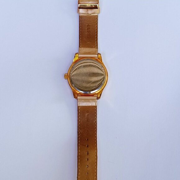 Nonworking Vintage Guess Watch Rhinestones Leather Strap Japan Movement - Picture 8 of 10